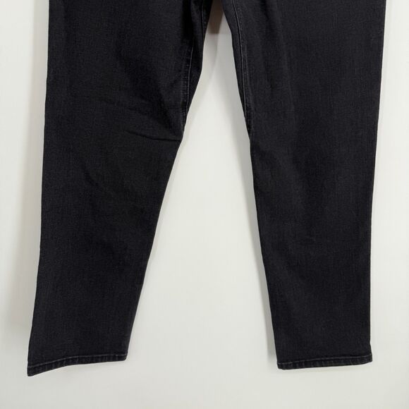 DUER Jeans Womens 29x27 Midweight Denim High Rise Straight Aged Black Button Fly - Picture 8 of 12